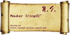 Mauker Iringó névjegykártya